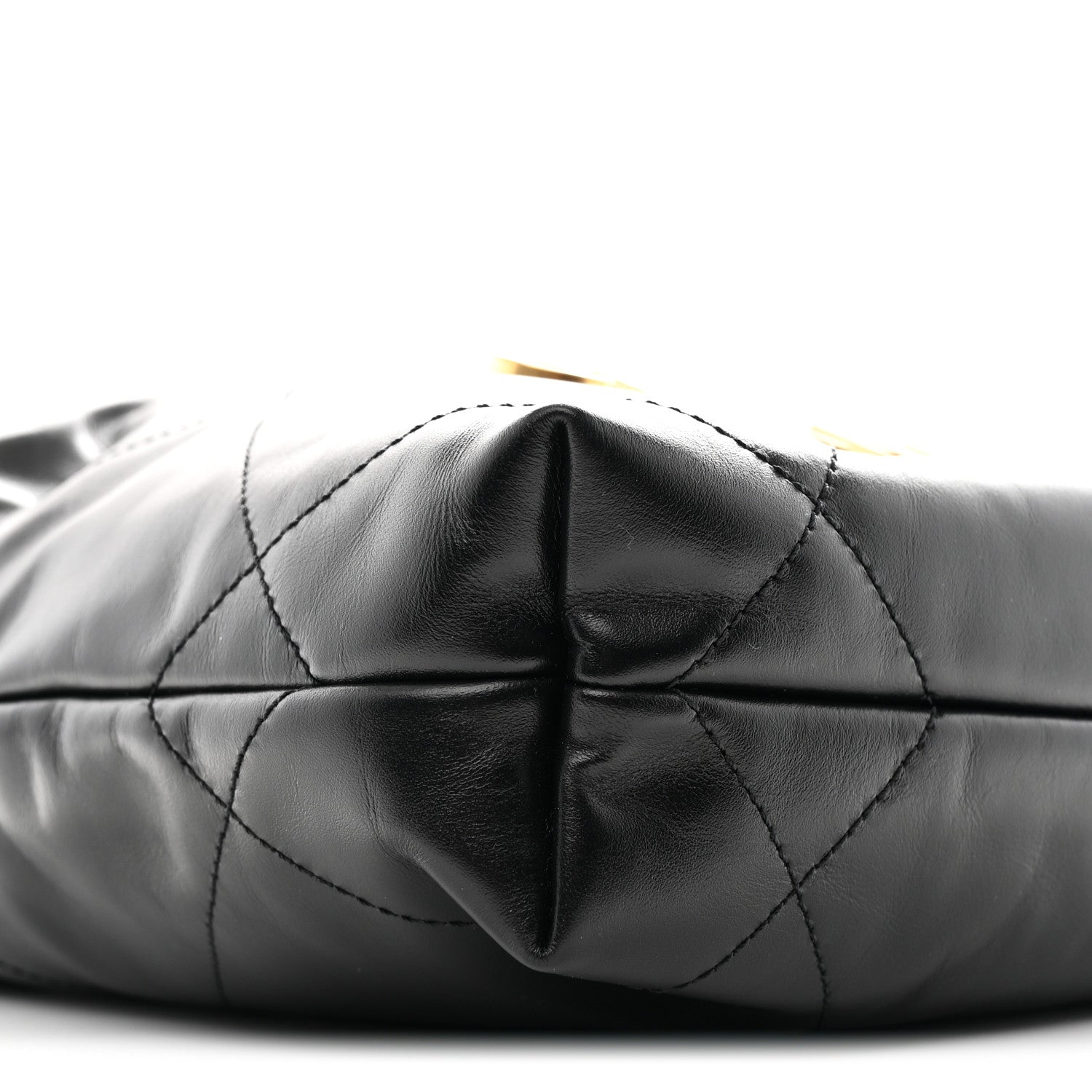 Shiny Calfskin Quilted Mini Chanel 22 Black